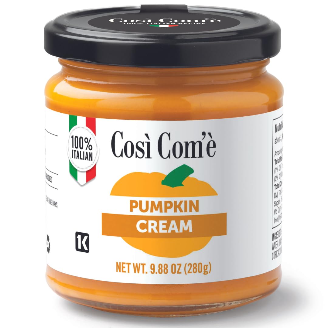 Jar of Cosi Comé Pumpkin Cream on a white background