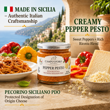 Campo D'Oro, Pepper and Ricotta Pesto with Pecorino, 6.35oz