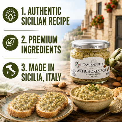 Campo D'Oro, Artichoke And Sicilian Almond Paté, 6.35 oz