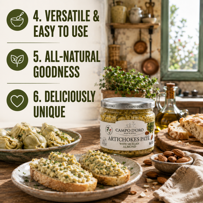 Campo D'Oro, Artichoke And Sicilian Almond Paté, 6.35 oz