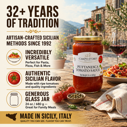 Campo D'Oro, Puttanesca Tomato Sauce, 24 oz