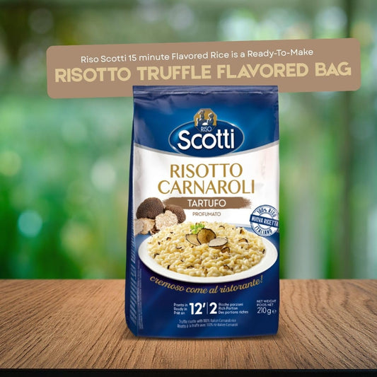 Pack of Riso Scotti Carnaroli truffle risotto 210g ready in 15 minutes authentic Italian gourmet risotto with truffle flavor