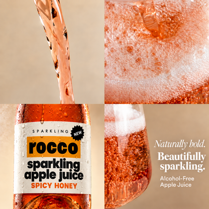 ROCCO Sparkling Apple Juice, Spicy Honey 750 ml (25.3 oz)