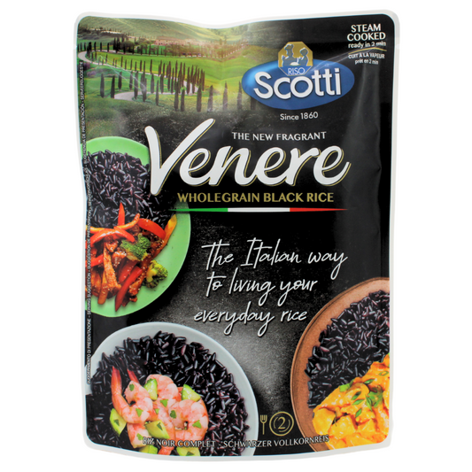 LIQUIDATION- Riso Scotti Microwave Venere Wholegrain Black Rice 230 g. Exp Date: 07/27/2025