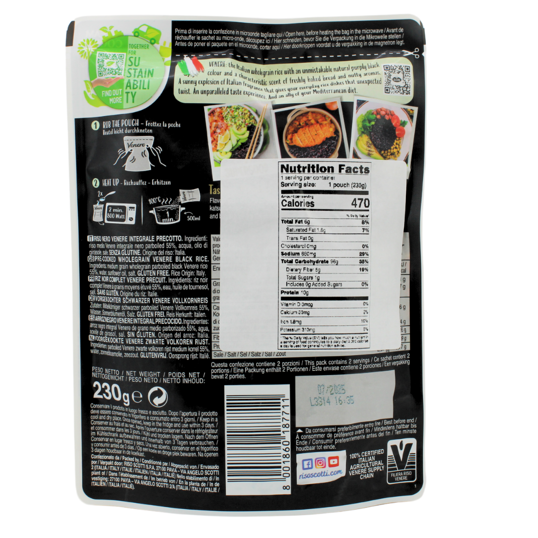 Riso Scotti Microwave Venere Wholegrain Black Rice 230 g