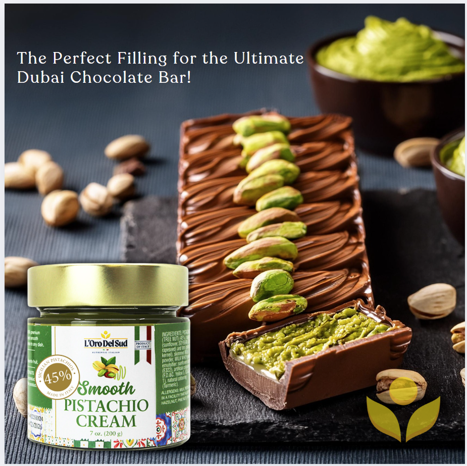 L’Oro Del Sud, Pistachio Cream – Premium 45% Sicilian Pistachio Spread, 7 oz (200g), Sweet Pistachio Butter