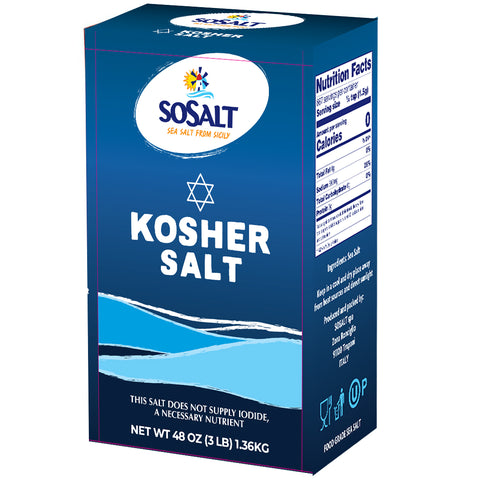 Kosher Certified Coarse Sea Salt from Sicily, 3 lb (1.36 kg) Mediterranean Sea Salt, Kosher Sea Salt.
