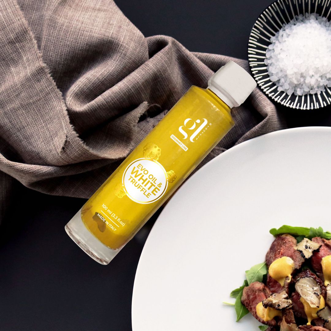 Premium blend - Crafted using the highest quality Extra Virgin Olive Oil and real truffle slices for an authentic and luxurious taste.