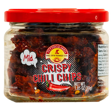 TuttoCalabria, Mild Crispy Chili Chips Made with Sweet Pepper Dry, without oil. 1.06 oz