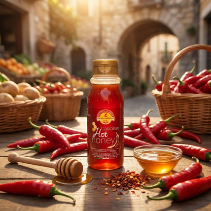 TuttoCalabria Hot Honey with Calabrian Chili Peppers – 6.3 oz (180 g)
