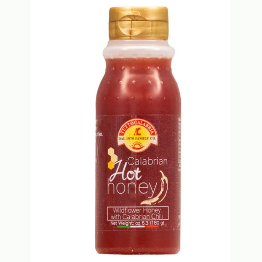 A bottle of TuttoCalabria Hot Honey with Calabrian Chili Peppers, 6.3 oz.