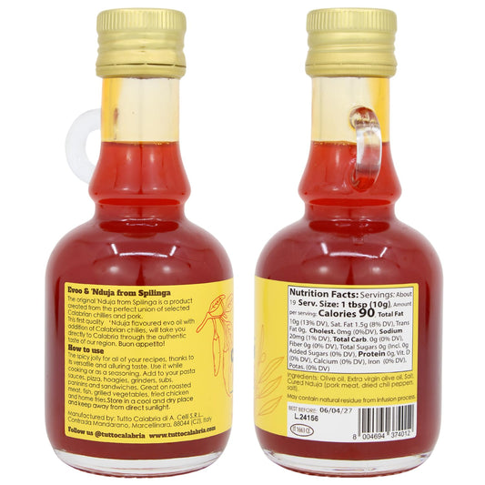 Two bottles of hot sauce with labels on a white background