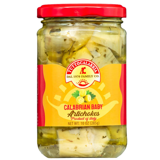 Jar of Tutto Calabria Calabrian Baby Artichokes, product of Italy, 10 oz (285g)