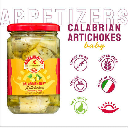 Jar of Tutto Calabria Calabrian Baby Artichokes, product of Italy, 10 oz (285g)