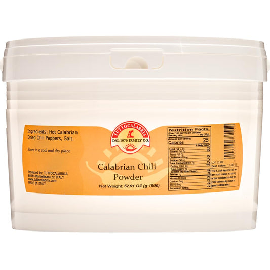 TuttoCalabria Calabrese Calabrian Chili Powder container with label on a white background