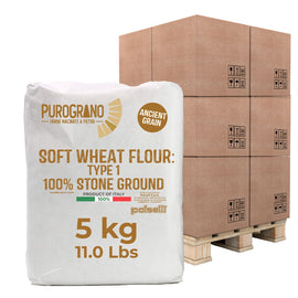 PALLET SPECIAL - Polselli PuroGrano, Soft Wheat Flour Type 1 –  5 kg (11 lb)