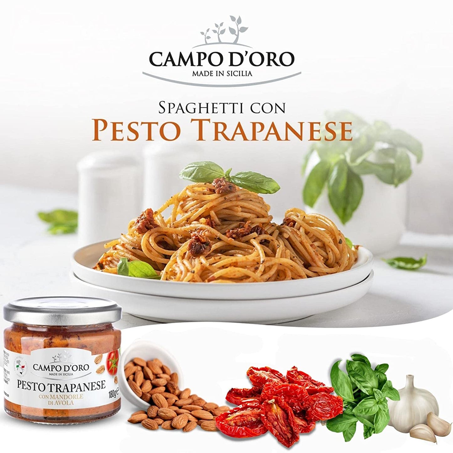 SALE! Campo D'Oro Trapanese Pesto Sauce, 6.35oz, 180g