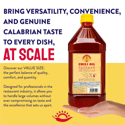 TuttoCalabria Calabrian Chili Pepper Real Infused Oil, 62.5 Fl oz (1.85L)