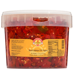 TuttoCalabria Sliced Calabrian Chili Peppers BULK Tub | 98 oz.