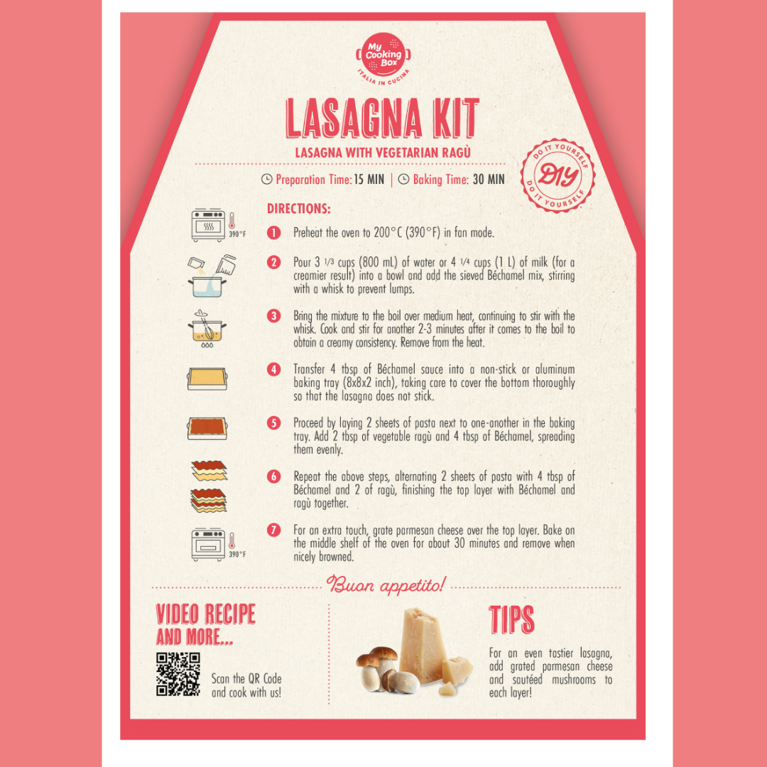 My Cooking Box, Lasagna Meal Kit - Lasagna with Vegetarian Ragù