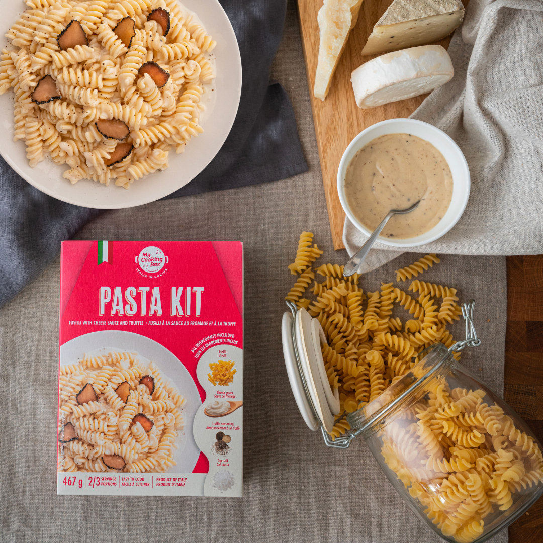 My Cooking Box, Gourmet Pasta Dinner Meal Kit Fusilli with Cheese & Truffle Sauce, Product of Italy 2 to 3 Servings 16.5 oz / (467g)