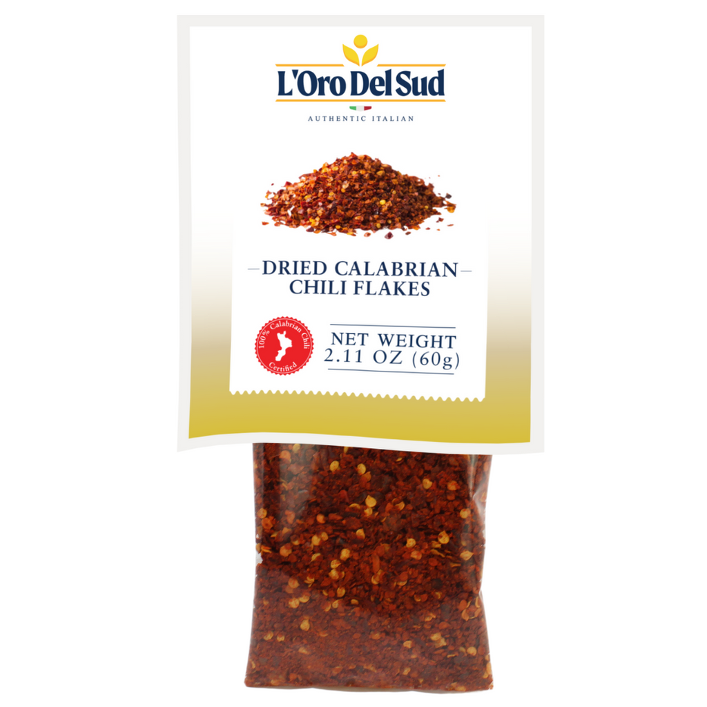 L'Oro Del Sud, Dried Calabrian Chili Flakes, 2.11 oz (60 g), Crushed Hot Chili Peppers