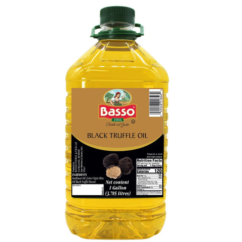 Black Truffle Oil, Bulk, 1 Gallon (3.785 liters), Product of Italy, Non-GMO, Foodservice White Truffle Oil, Basso 1904