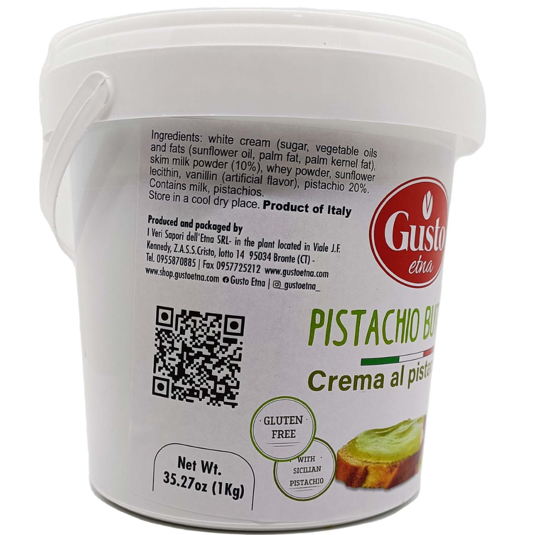 Gusto Etna, Pistachio Butter Spread Tub , 2.2 LB, Product of Italy, Non GMO