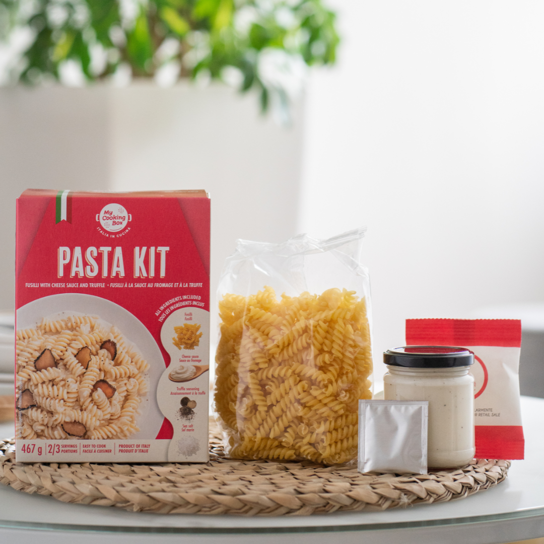 My Cooking Box, Gourmet Pasta Dinner Meal Kit Fusilli with Cheese & Truffle Sauce, Product of Italy 2 to 3 Servings 16.5 oz / (467g)