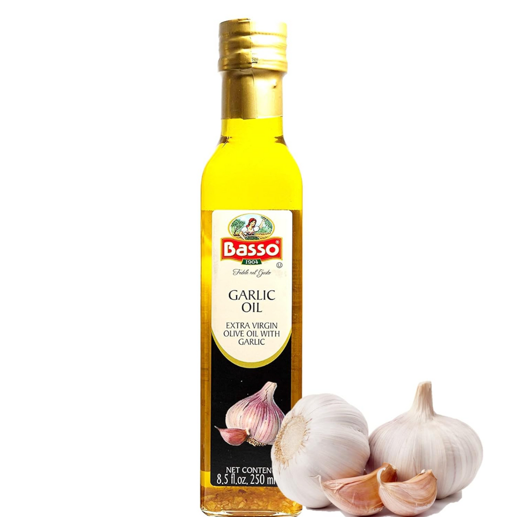 Basso 1904,  Garlic Oil Oil, Infused Premium Extra Virgin Olive Oil, 8.5 Fl Oz