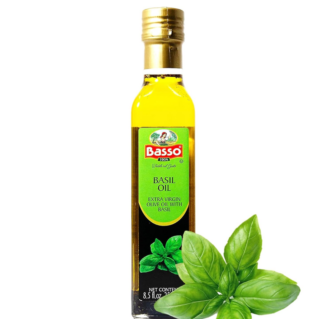 Basso 1904,  Basil Oil, Infused Extra Virgin Olive Oil, 8.5 Fl Oz (250ml)