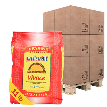 PALLET SPECIAL - Polselli, Vivace Tipo 00 Pizza Flour, 100 bags x 5 kg (11 lb)
