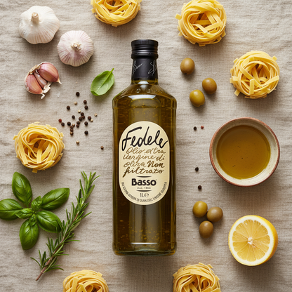 Basso EVOO – Flat Lay