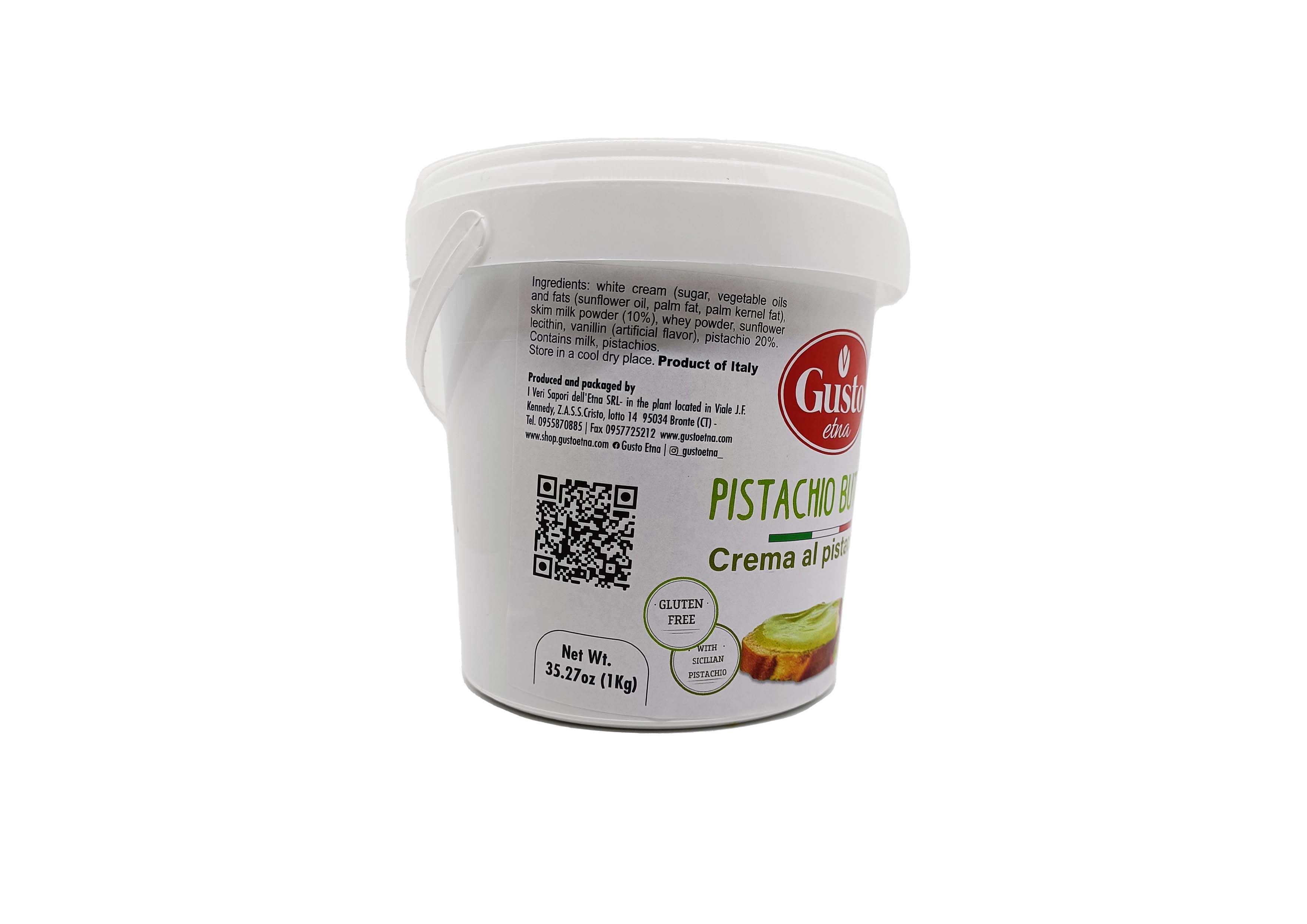 Gusto Etna, Pure Sicilian Pistachio Paste in bulk, Unsweetened Pistachio Butter, 2.2 lb (1 kg)