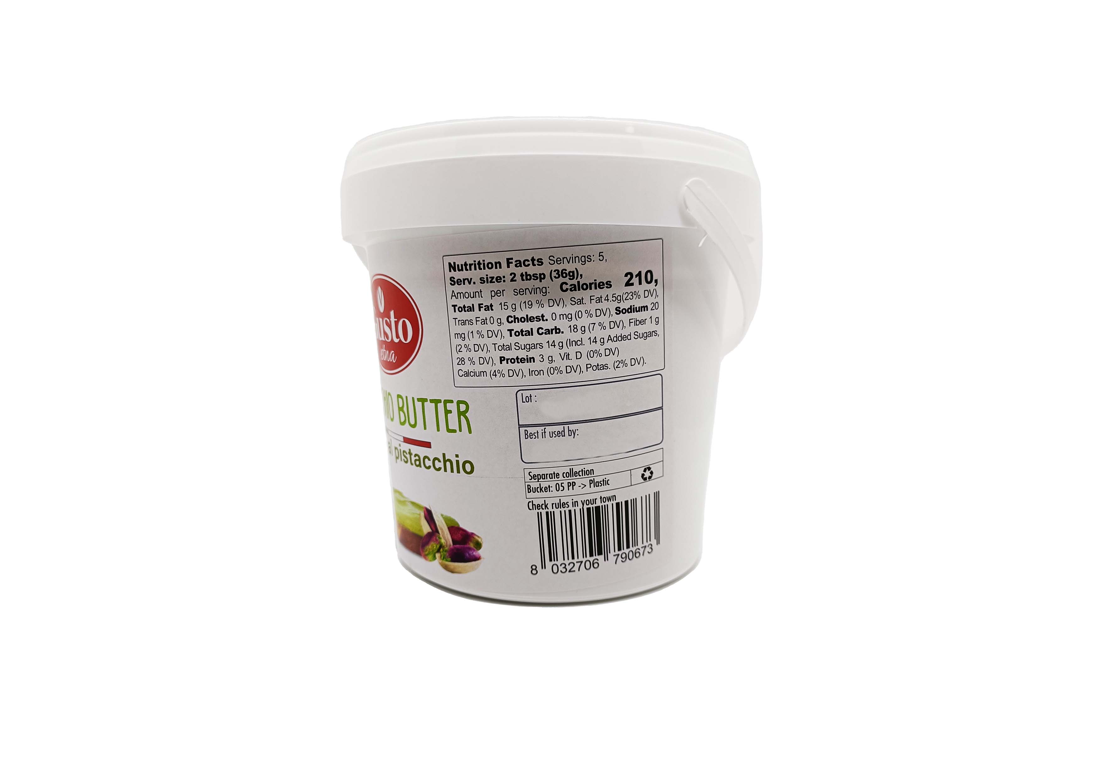 Gusto Etna, Pure Sicilian Pistachio Paste in bulk, Unsweetened Pistachio Butter, 2.2 lb (1 kg)