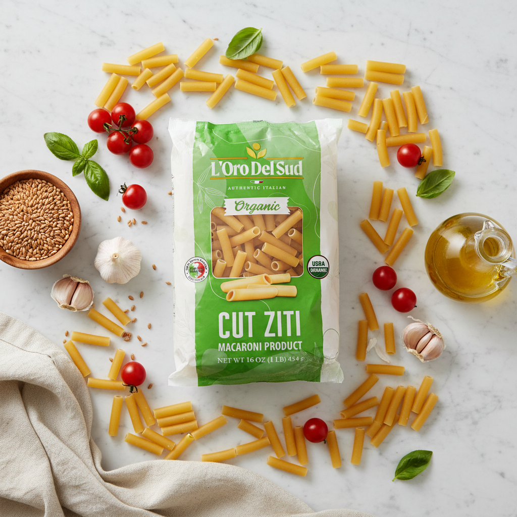 Cut Ziti Flat Lay