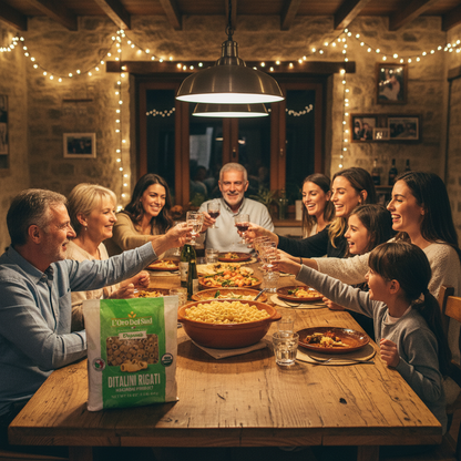 Family Eating Pasta