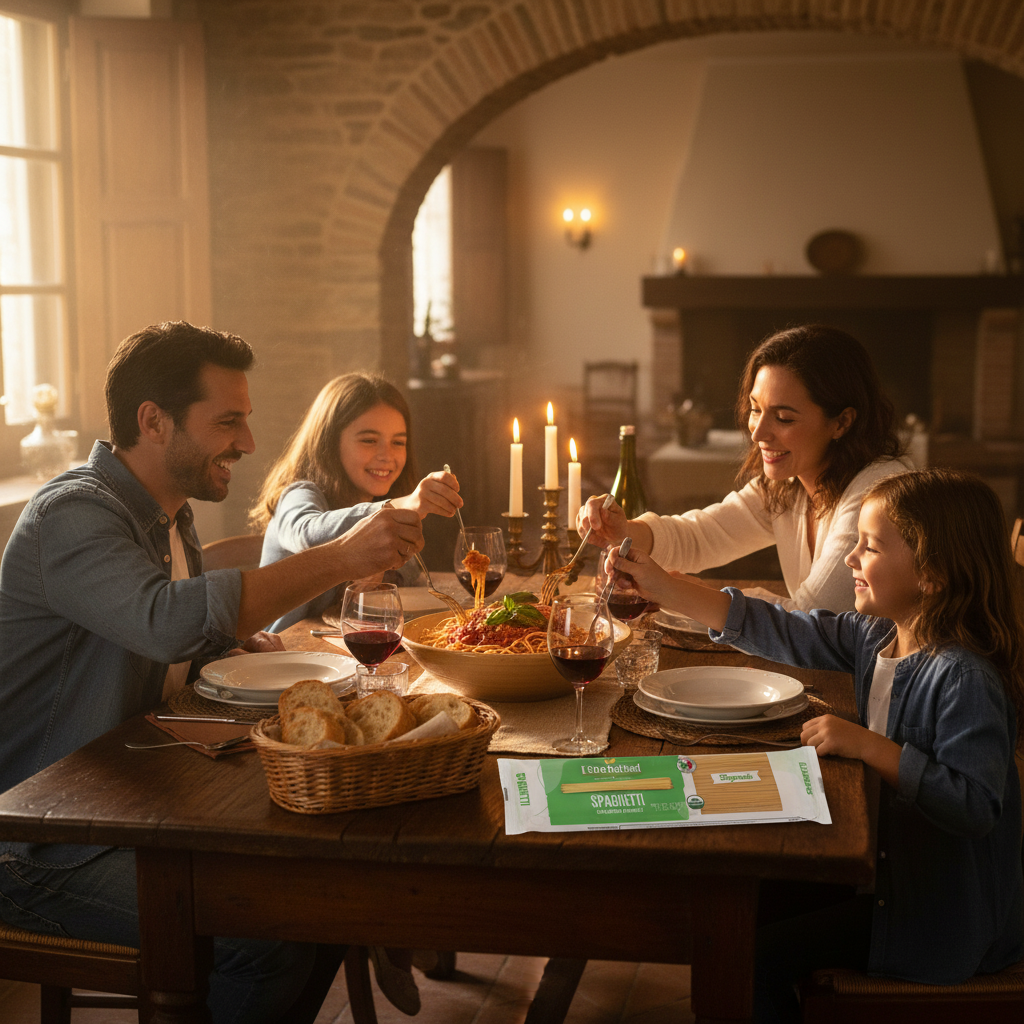 Family Eating Pasta
