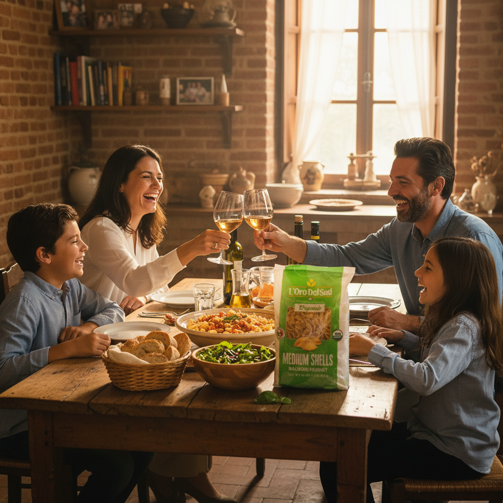 Family Eating Pasta