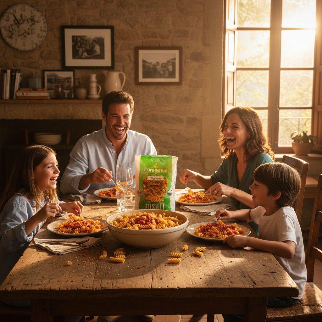 Family Eating Pasta