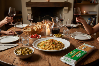 Family Italian dinner table