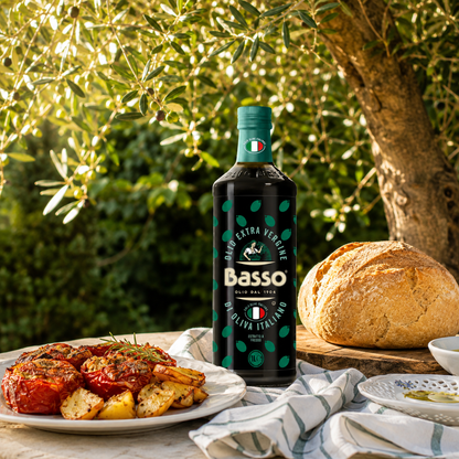 Basso 1904 100% Italian Extra Virgin Olive Oil – Cold Extracted – 33.8 fl oz (1 L)