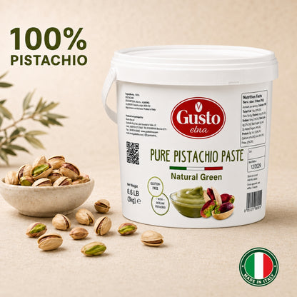 Gusto Etna 100% Sicilian Pistachio Paste – Unsweetened – 3kg (6.6 lb) Bulk