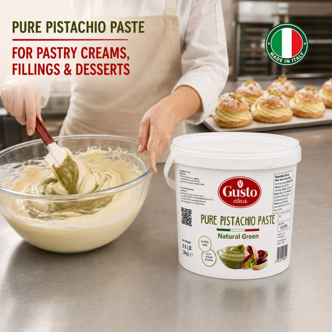 Gusto Etna 100% Sicilian Pistachio Paste – Unsweetened – 3kg (6.6 lb) Bulk