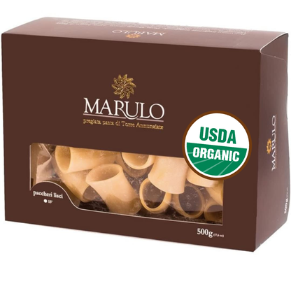 Marulo Organic Paccheri Homemade Artisan Pasta is a Gourmet Bronze Cut Pasta