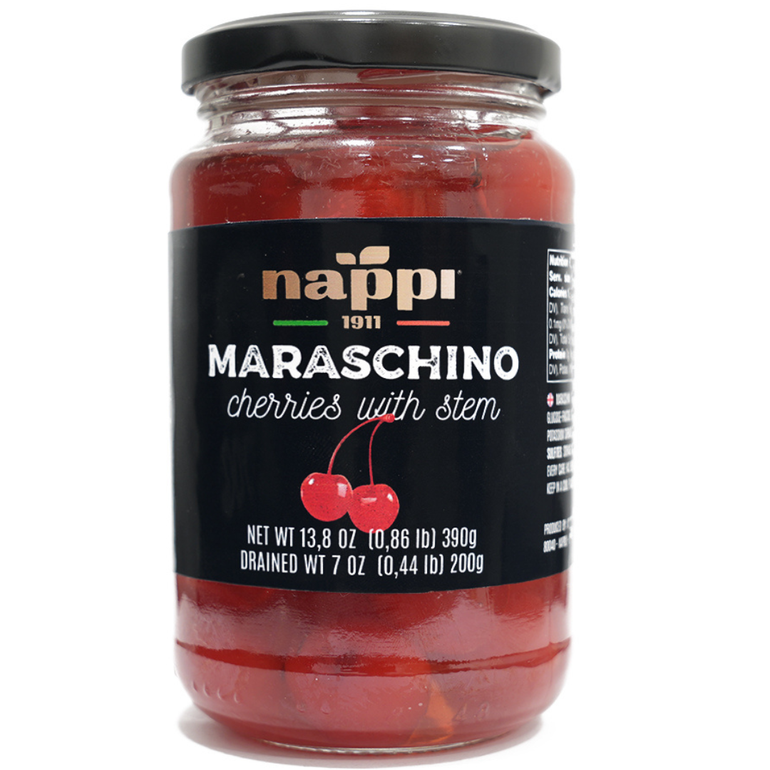 Nappi 1911, Maraschino Cherries with stem , (14 oz / 390 g)
