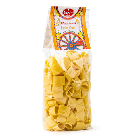 Gusto Etna, Paccheri  Durum Wheat Pasta  (500 gr), Artisan Italian Pasta, Product of Italy, Non GMO