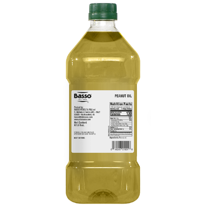 Basso 1904 Italian Peanut Oil – High Smoke Point Frying Oil – 67.6 fl oz (2 L)