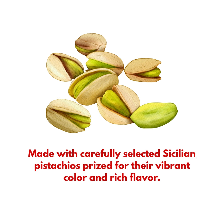 Premium Sicilian pistachios used in Gusto Etna pistachio products