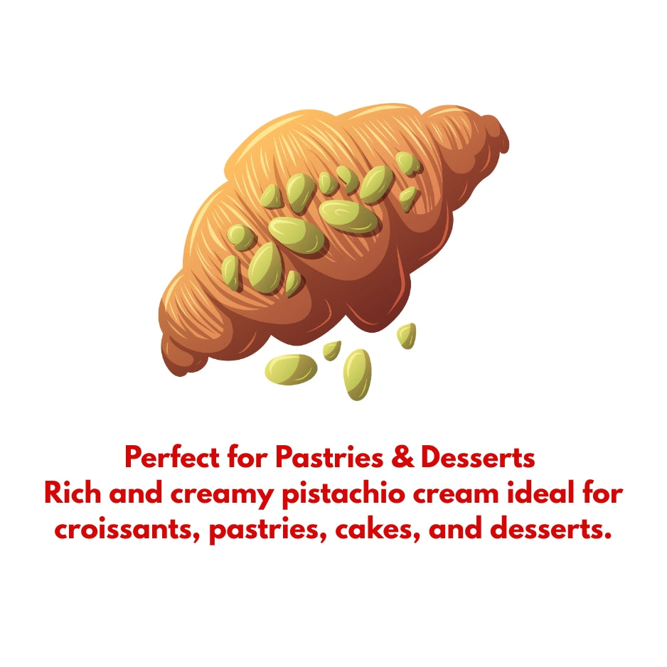 Pistachio cream used for pastries croissants cakes and desserts